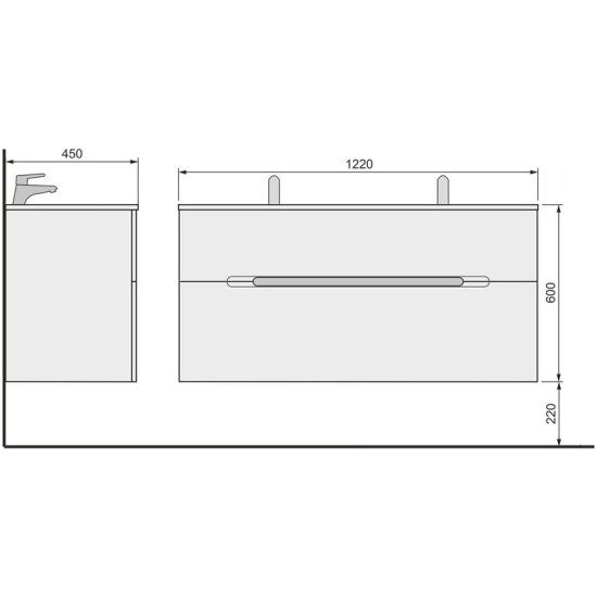 Тумба с раковиной jorno modul 120