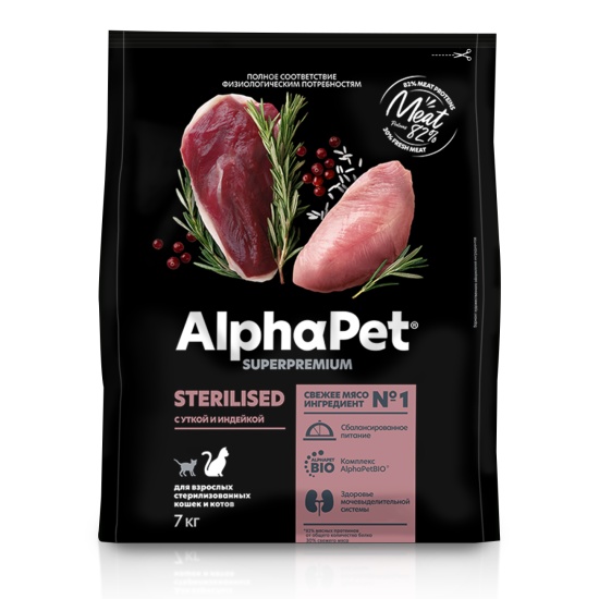 Корм сухой AlphaPet Superpremium полнорационный для взрослых ...