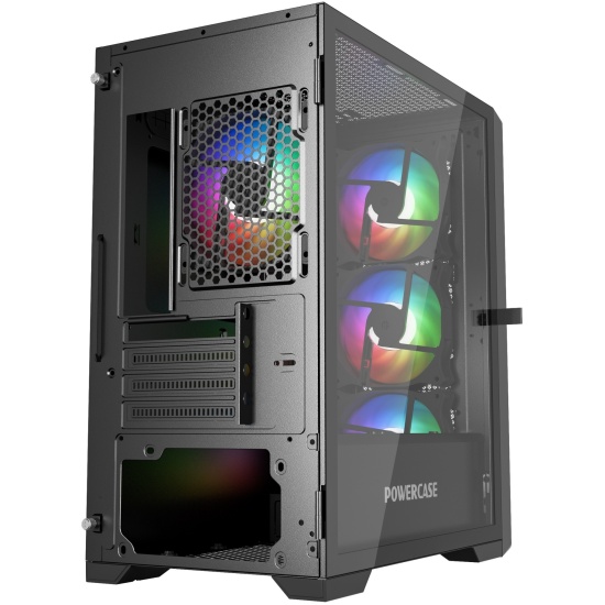 Корпус Powercase Alisio Micro X4B V2, черный (CAMCXB-A4) — купить по ...