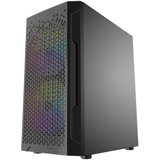 Корпус Powercase Mistral Micro Z3B Mesh LED, черный (CMIMZB-L3 ...