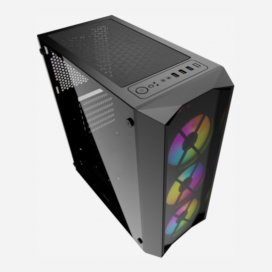 Корпус Powercase Rhombus X3 Mesh LED, черный (CMRMX-L3) — купить по ...