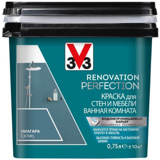 Краска V33 RENOVATION PERFECTION 119710, для стен и мебели ванной .