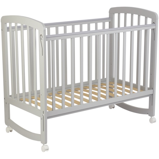 Кроватка Polini kids Simple 304, колесо-качалка, серый — купить в ...