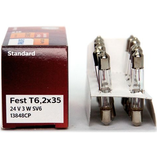 Лампа автомобильная PHILIPS C3W (SV6) 33мм 24V, 1шт, 13848CP — купить в ...