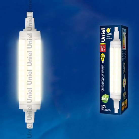 Купить Светодиодная лампа LED-J118-12W/WW/R7s/CL PLZ06WH Прозрачная .