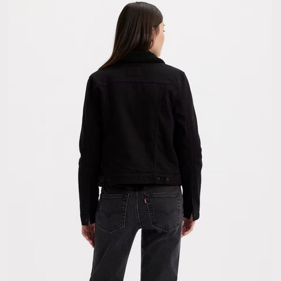 Levis black denim sherpa jacket clearance