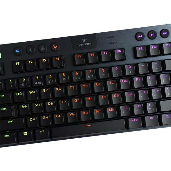 Logitech G915 Tenkeyless Lightspeed Wireless RGB Mechanical Gaming Keyboard Carbon 920 009536