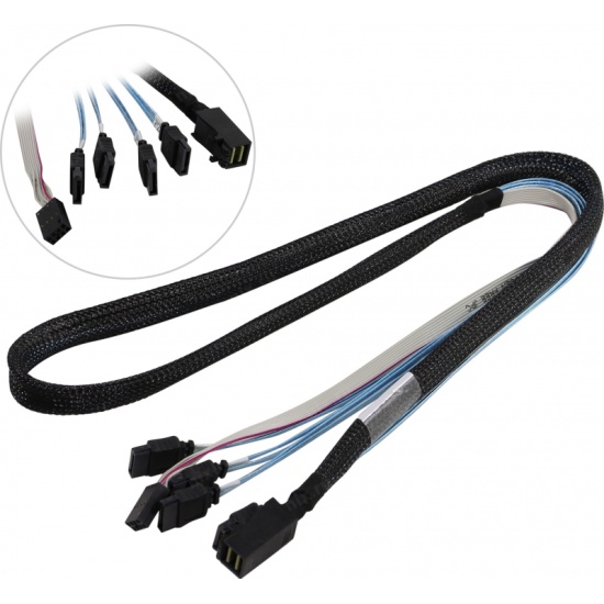 Кабель LSI CBL-SFF8643-SATASB-10M 1m аналог LSI00411 (SA-F43S7PS-1M-N2 ...