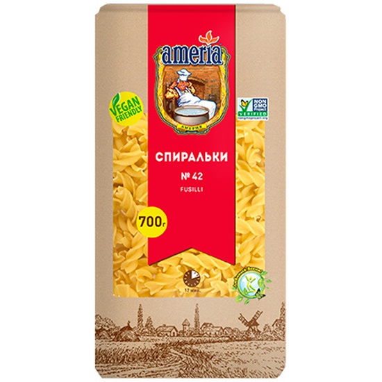 Макаронные изделия AMERIA Спиральки № 042 700 г 4607007232227 — купить ...
