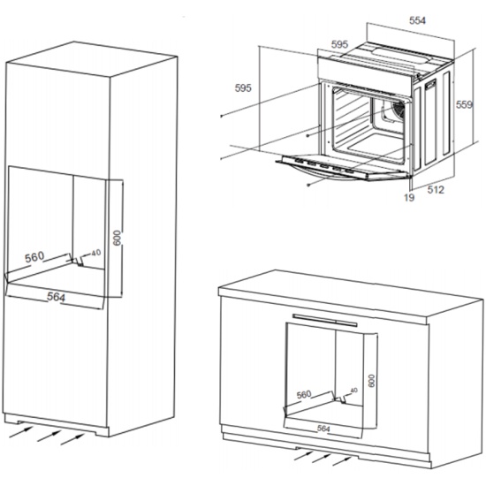 Шкаф духовой электрический maunfeld eoec 564w