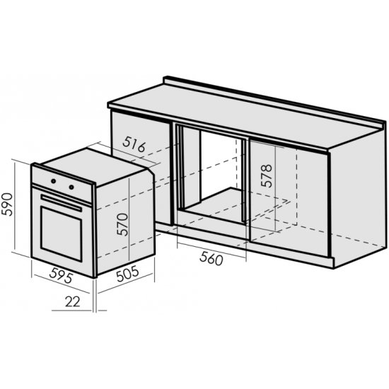 Духовой шкаф электрический встраиваемый 500 ширина