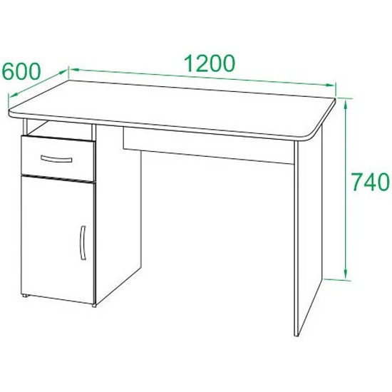 Стол письменный с 1 тумбой