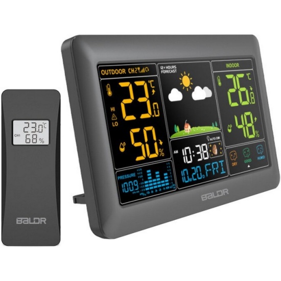 Метеостанция цифровая беспроводная BALDR B0388WST2H2PR-V4-BLACK c ...