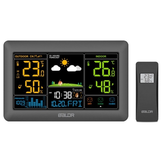 Метеостанция цифровая беспроводная BALDR B0388WST2H2PR-V4-BLACK c ...
