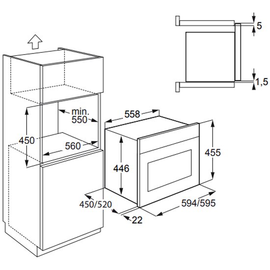 Глубина шкафа для встраиваемой микроволновки