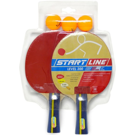  для настольного тенниса StartLine LEVEL 200 (2 ракетки + 3 мяча .