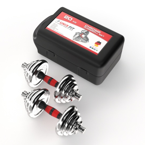 Набор гантелей UNIXFIT в кейсе 20kg — купить в интернет-магазине ОНЛАЙН ...