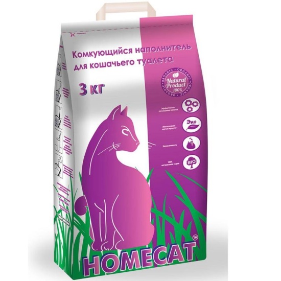 Homecat silver series 20 л 5 кг комкующийся наполнитель премиум для кошачьих туалетов