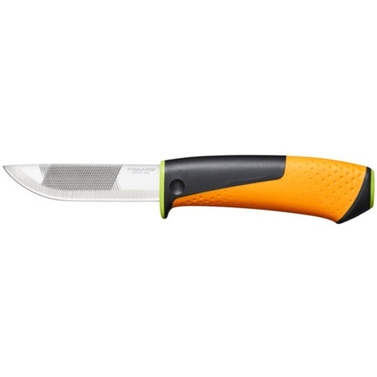 Нож FISKARS для тяжелых работ с точилкой 1023619 — купить в интернет ...