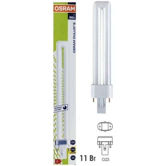 Купить Люминесцентная лампа Osram DULUX S 11W/41-827 G23 (мягкий тёплый ...