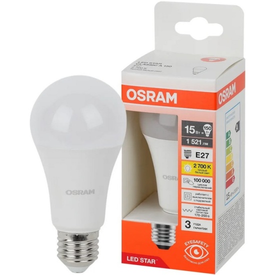 Светодиодная лампа Osram LS CLASSIC A150 15W/827 170-250V FR E27 10X1 ...