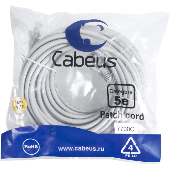 Cabeus pc utp rj45 cat 5e 3m. Cabeus pc utp rj45 cat 5e 3m