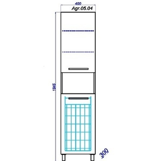 Шкаф пенал aqwella allegro 40 с бельевой корзиной