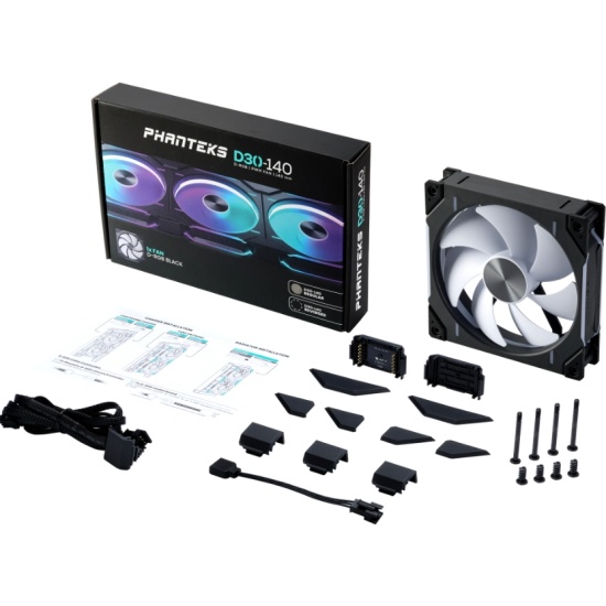 PHANTEKS D30 DRGB Black Regular PH F140D30 DRGB PWM BK01