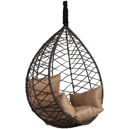 Подвесное кресло кокон LAURA OUTDOOR Alicante коричневое + бежевая ...