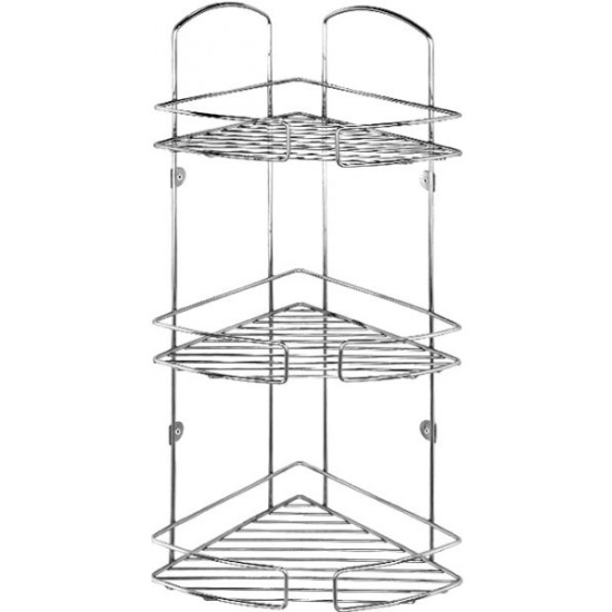 Полка трехъярусная пластиковая угловая