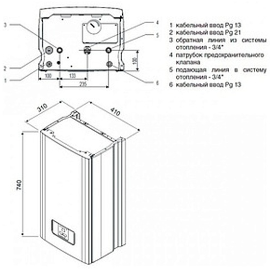 Подключение котла протерм скат 9 квт Котёл электрический Protherm Скат 6 kW настенный 0010008951 - купить по низкой ц