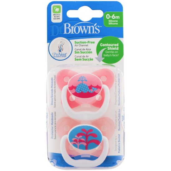 Пустышка с колпачком PreVent Pacifiers Butterfly PV12302 0-6 мес 2шт