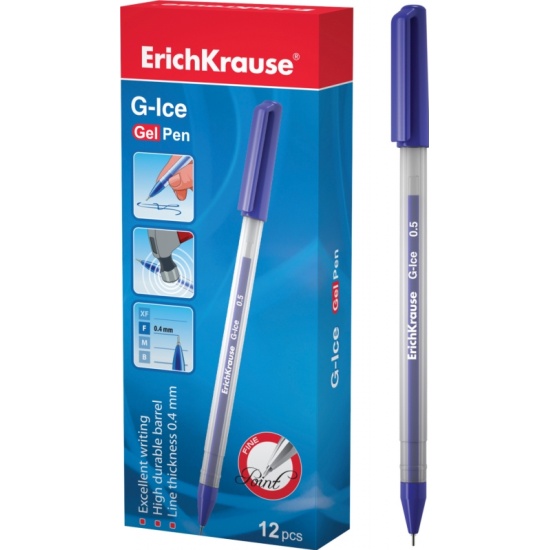 Ручка гелевая Erich Krause G-ICE 0,7мм, синяя ЕК-39003 — купить по ...
