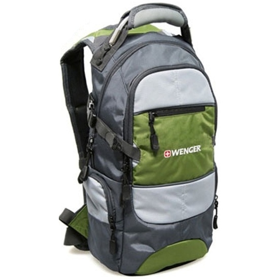 Рюкзак WENGER NARROW HIKING PACK 13024415 серый/серебр./зеленый, 22л - купить в интернет магазине с доставкой, цены, описание, характеристики, отзывы