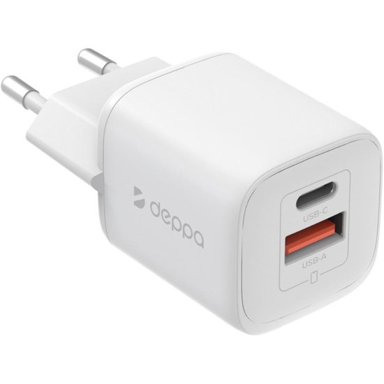 Сетевое зарядное устройство Deppa 33Вт, USB-C + USB-A, PD 3.0, QC 3.0 ...