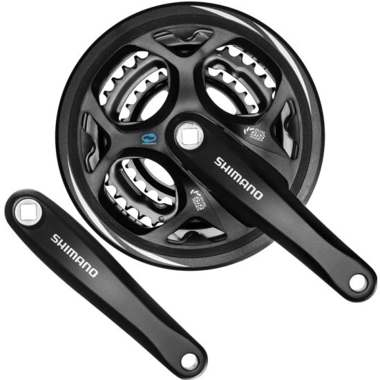 Система SHIMANO Altus, M311, 175мм, квадрат, 48/38/28T, защита, черный .