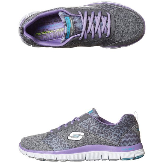 Кроссовки Skechers FLEX APPEAL - TRIBECA12075 женские, цвет  серый/фиолетовый, рус. размер 37 — купить в интернет-магазине ОНЛАЙН  ТРЕЙД.РУ