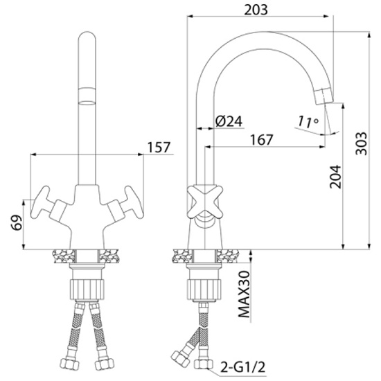 Смеситель для кухни acros iddis acrsb00i05