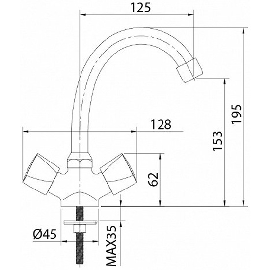 Смеситель для кухни milardo tring trisb0jm05