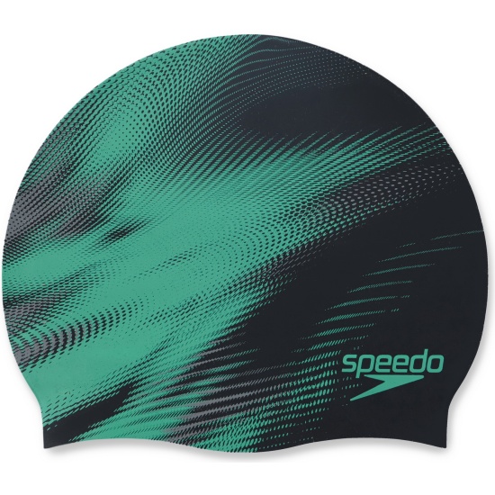 Шапочка для плавания Speedo SLOGAN PRT CAP AU GREEN/BLCK, зеленый ...