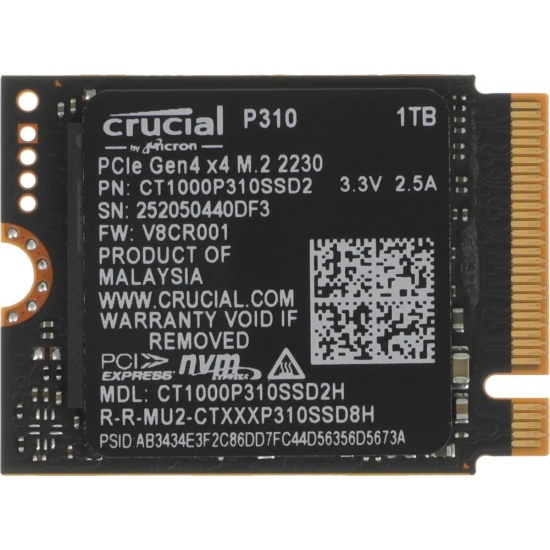 SSD диск M.2 2230 CRUCIAL P310 PCIe 4.0 x4 1TB (CT1000P310SSD2