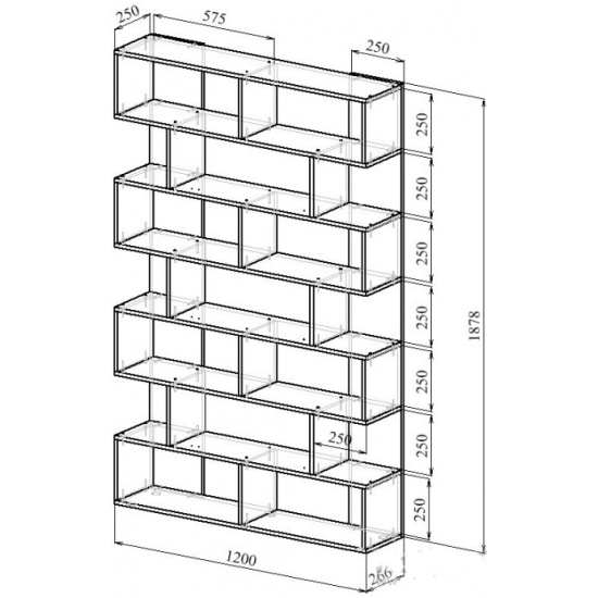Стеллаж для книг размеры чертежи