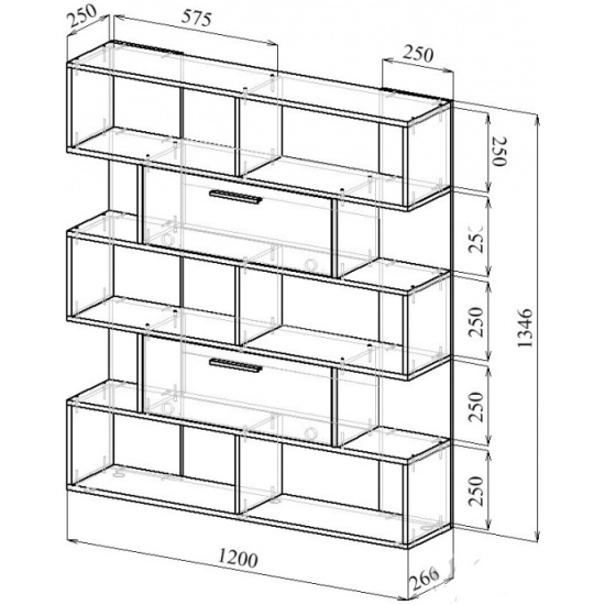 Книжный шкаф габариты