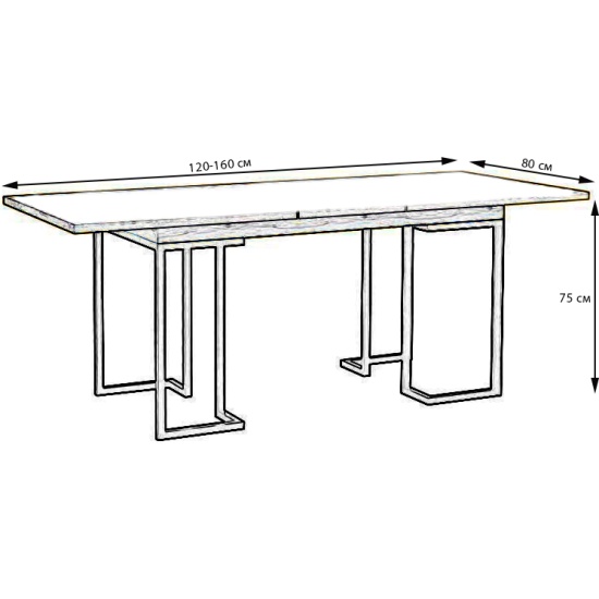 Раскладной обеденный стол в стиле лофт