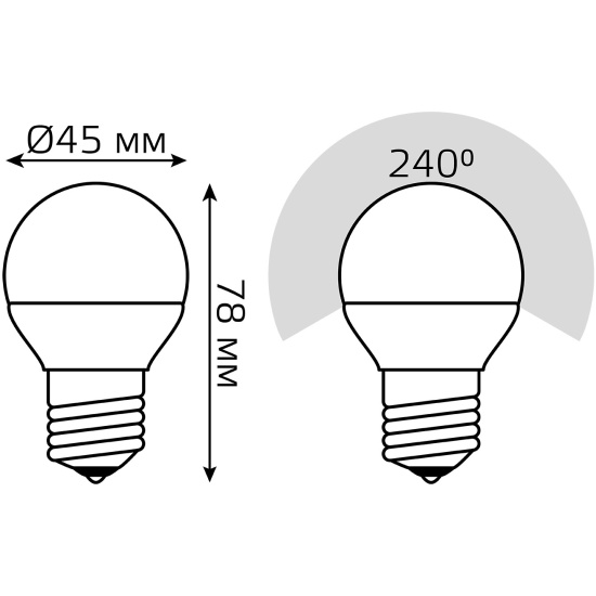 Gauss LED Globe E27 6.5W 100 240V 2700K