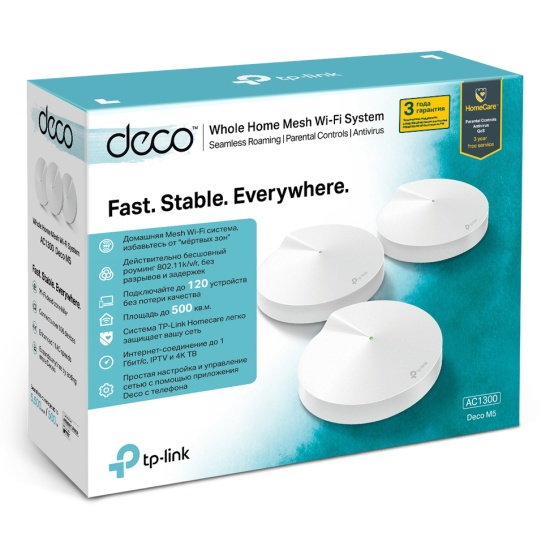 Купить Домашняя Mesh Wi-Fi система TP-LINK Deco M5 (3-Pack) Deco M5(3-Pack)  в интернет-магазине ОНЛАЙН ТРЕЙД.РУ