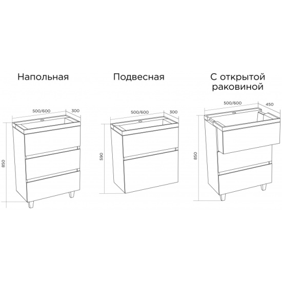 Тумба с раковиной marka one