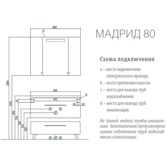 Тумба блент 80 белая