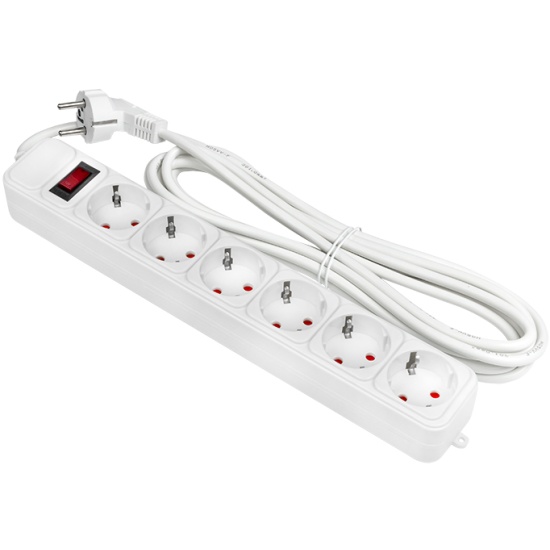 Удлинитель EKF с сетевым фильтром 6х5м с заземл. 16А IP20 Блокбастер XL ...