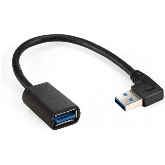Удлинитель USB 3.0 ExeGate EX-CC-USB3-AMAF-0.15L Am/Af, угловой 90-гр ...